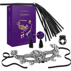 Anas Trilogy Set 3 with Nipple Tassels, Whip, Mask and Vibrating Ring, Purple