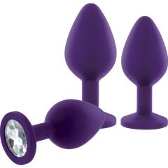 Rianne S Silicone Booty Plug Set, 3 Sizes, Purple