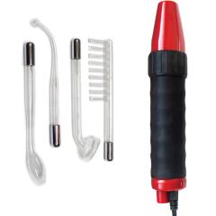 KinkLab ElectroErotic Neon E-Stim Wand Kit with Attachments, Red
