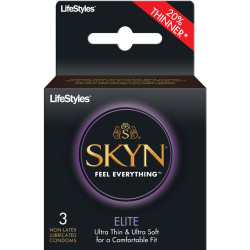 LifeStyles Skyn Elite Ultra Thin Non-Latex Lubricated Condoms Pack of 3