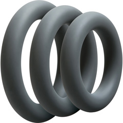 OptiMALE 3 Silicone C-Rings Set, Thick, Slate
