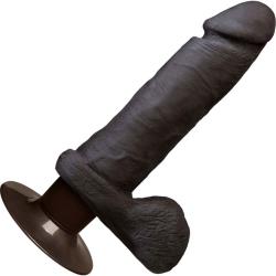 Vibrating Realistic UltraSKYN Cock with Balls, 6 Inch, Chocolate