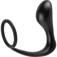 Anal Fantasy Collection Ass-Gasm Silicone Cockring Plug, 4 Inch, Black