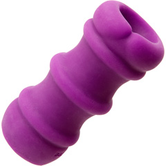 Mood Pleaser Thick Ribbed Masturbator, 4.5 Inch, Purple