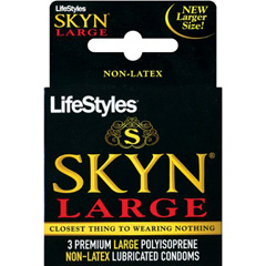 LifeStyles SKYN Polyisoprene Non-Latex Lubricated Condoms, Pack of 3, Large