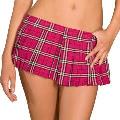 Rene Rofe School Girl Mini Skirt, Large, Hot Pink