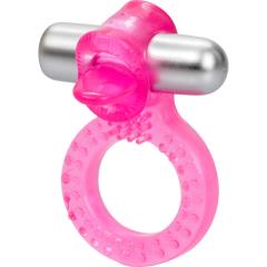CalExotics Teaser Tongue Waterproof Enhancer Vibrating Ring, Pink