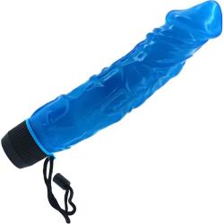 Jelly Caribbean No 5 Waterproof Vibrator, 9 Inch, Blue
