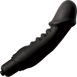 Mack Tuff Ribbed Vibrating Silicone Vibrator, 5 Inch, Black