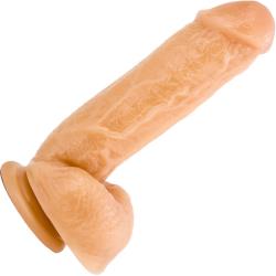 Blush Hung Rider Trigger Dong with Suction Cup, 8.5 Inch, Flesh