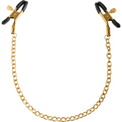 Fetish Fantasy Gold Chain Nipple Clamps, Gold