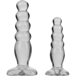 Crystal Jellies Anal Delight Butt Plug Trainer Kit, Clear