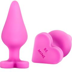 Blush Play with Me Naughtier Candy Heart Ride Me Butt Plug, 4.25 Inch, Pink