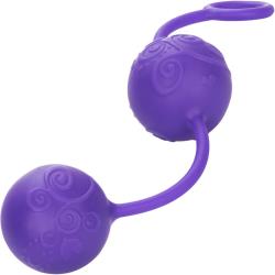 CalExotics Pure Silicone Weighted Orgasm Balls, 1.5 Inch Diameter, Purple