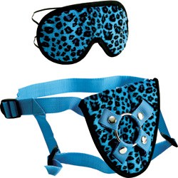 Furplay Universal Harness and Mask Set, Blue Leopard