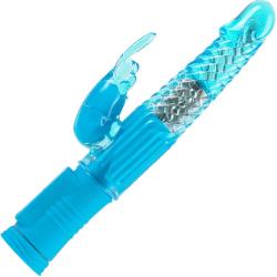 Jelly Gems No 15 Intimate Rabbit Vibrator, 9 Inch, Blue