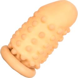 3 Inch Extra Length Nubby Latex Penis Extension Condom, Ivory
