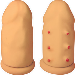 2.75 Inch Extra Length Latex Penis Extension Condom Kit, Flesh