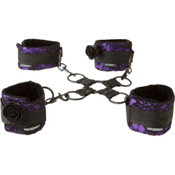 Black Rose Four-Way Foreplay Hogtie Set, Purple/Black