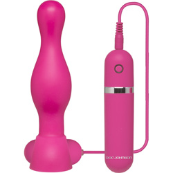 Platinum Premium Silicone the Delight Vibrating Butt Plug, 6 Inch, Pink