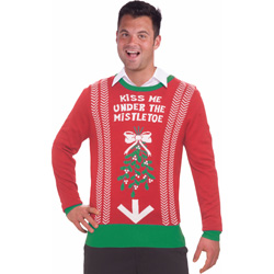 Ugly Christmas Sweater, Kiss Me Under the Mistletoe, Extra Large