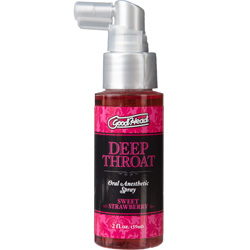 GoodHead Deep Throat Oral Sex Aid Spray, 2 fl.oz (59 mL), Sweet Strawberry