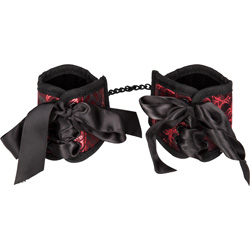 CalExotics Scandal Corset Cuffs, Black/Red