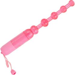 CalExotics Waterproof Vibrating Pleasure Jelly Beads, 7.5 Inch, Pink