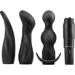 Anal Fantasy Collection Anal Adventure Kit with Vibrator, 4 Inch, Black