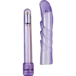 Basic Essentials Slim Softee G-Spot Vibrator, 6.5 Inch, Purple