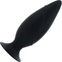 Corked Silicone Butt Plug, 4.75 Inch, Charcoal