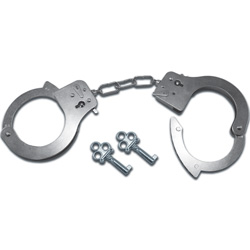 Sex and Mischief S&M Metal Handcuffs, Silver