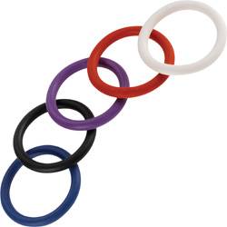 Spartacus Rainbow Nitrile Cock Rings Pack of 5, 1.5 Inch
