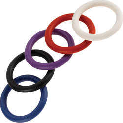 Spartacus Rainbow Nitrile Cock Ring Pack of 5, 1.25 Inch