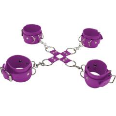 Ouch! Leather Hand and Legcuffs, Purple