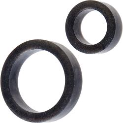 Doc Johnson Platinum Silicone C-Ring Double Pack, Charcoal