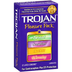 Trojan Pleasure Pack Lubricated Condoms, 12 Pack