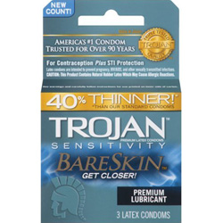 Trojan Sensitivity BareSkin Lubricated Condoms, 3 Pack