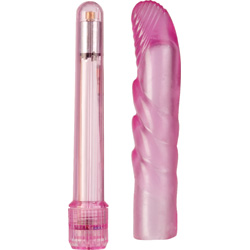 Basic Essentials Slim Softee G-Spot Vibrator, 6.5 Inch, Pink