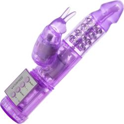 CalExotics My First Jack Rabbit Waterproof Jelly Vibrator for Women, 9 Inch, Purple
