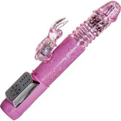 CalExotics Petite Thrusting Jack Rabbit Vibrator, 10 Inch, Pink