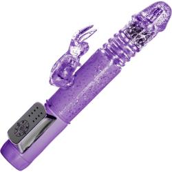 CalExotics Petite Thrusting Jack Rabbit Vibrator, 10 Inch, Purple