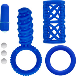 Icon Brands Simply Silicone 10 Function Couples Kit, Blue
