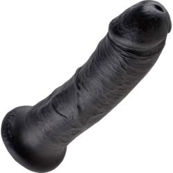 King Cock Thick Realistic Dong with Suction Cup, 8 Inch, Black
