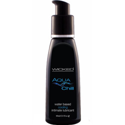 Wicked Aqua Chill Water Based Cooling Intimate Lubricant, 2 fl.oz (60 mL)