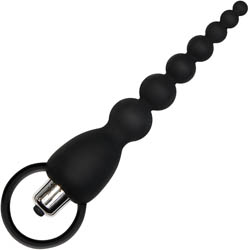 Adam and Eve Booty Bliss Silicone Vibrating Beaded Probe, 7.75 Inch, Black