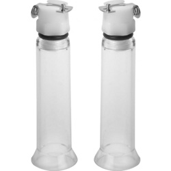 Size Matters 2 Nipple Cylinders, Medium, Clear