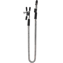 Spartacus Adjustable Alligator Nipple Clamps with Jewel Chain