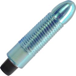 Jelly Gems No 1 Ribbed Personal Vibrator, 7.25 Inch, Blue