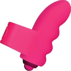Flirt Triple Ripple Finger Tip Silicone Personal Vibrator, 2.5 Inch, Pink